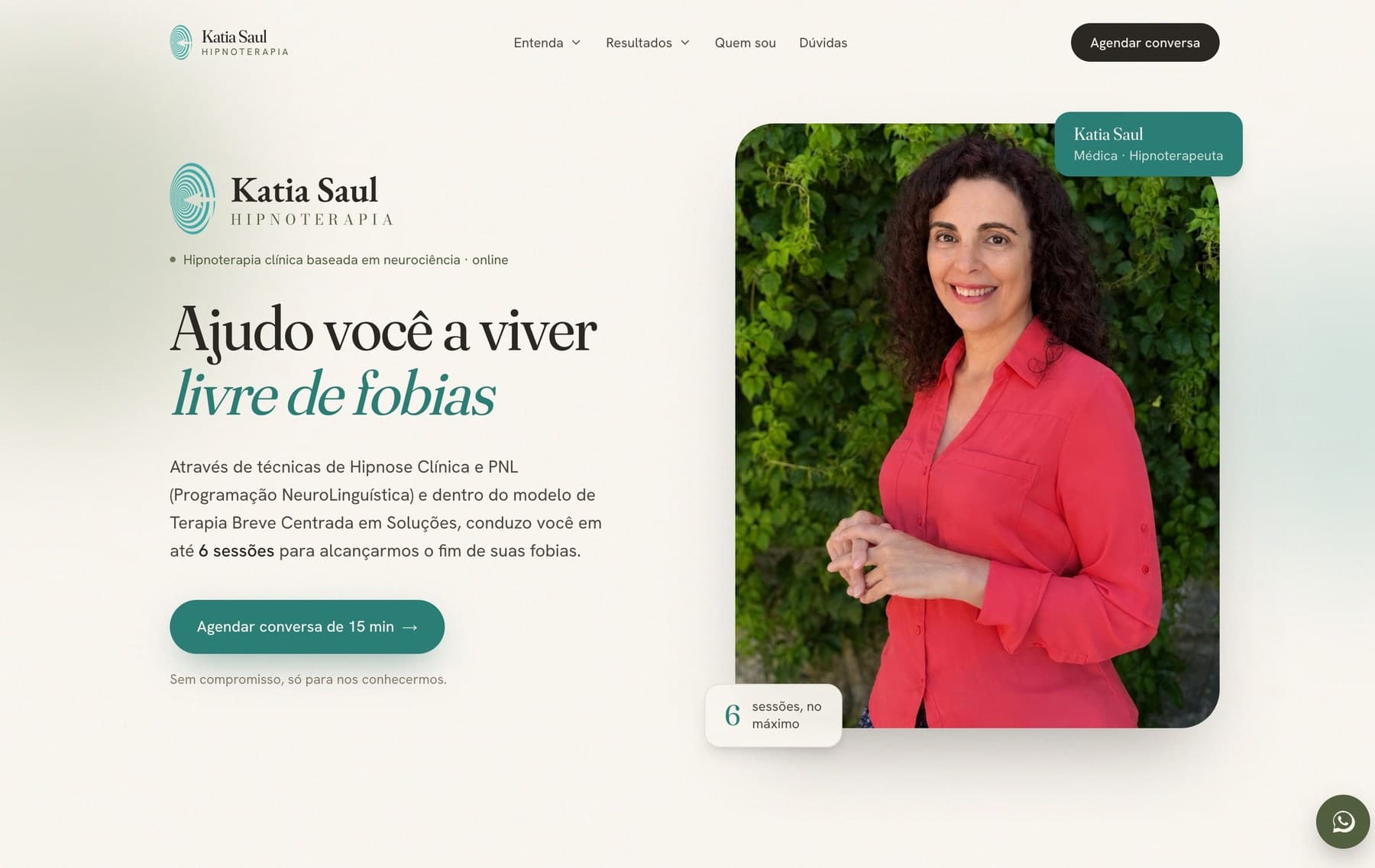 A página da Katia Saul no computador